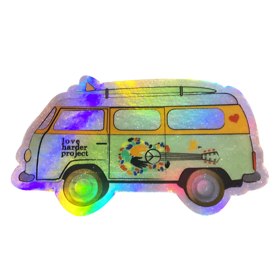 Love Harder Bus Holographic Decal